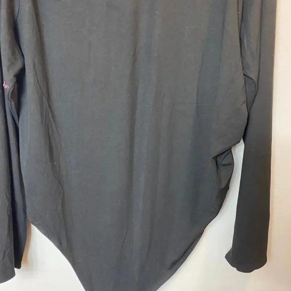 NWT Good American Ruched Side Turtleneck Bodysuit Long Sleeve Black Plus 4XL - Picture 3 of 7